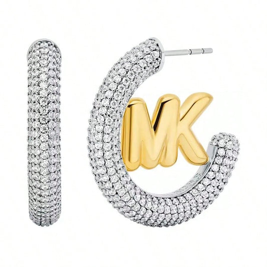Michael Kors Gold-Tone Logo Hoop Earrings | Fall Fashion | Women Jewelry Sets