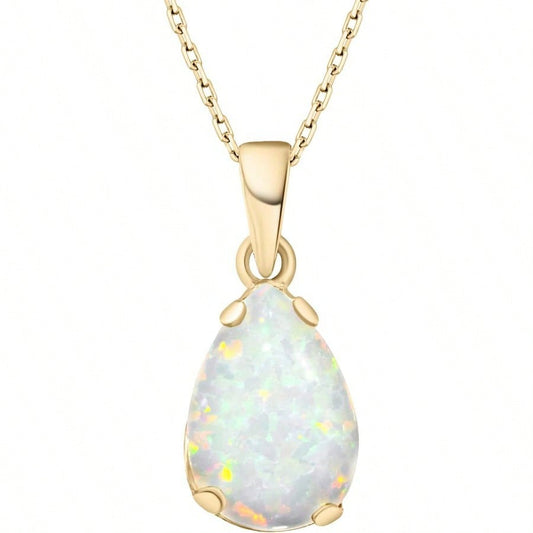 RK--14K Gold Plated Gemstone Necklace For Women Birthestone Teardrop Necklace Gold Jewelry For Women Dainty Gold Necklace Everyday Necklaces Gold Necklaces For Women