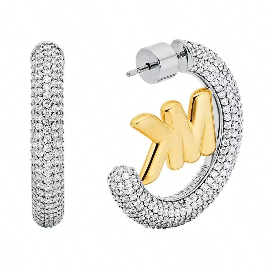 Michael Kors Gold-Tone Logo Hoop Earrings | Fall Fashion | Women Jewelry Sets