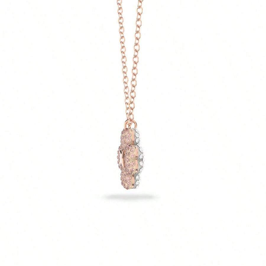 Swarovski Fashion Elegant Rhinestone Necklace 5636489 - Latisha Flower Pendant Rose Gold Jewelry, Suitable Gift For Women
