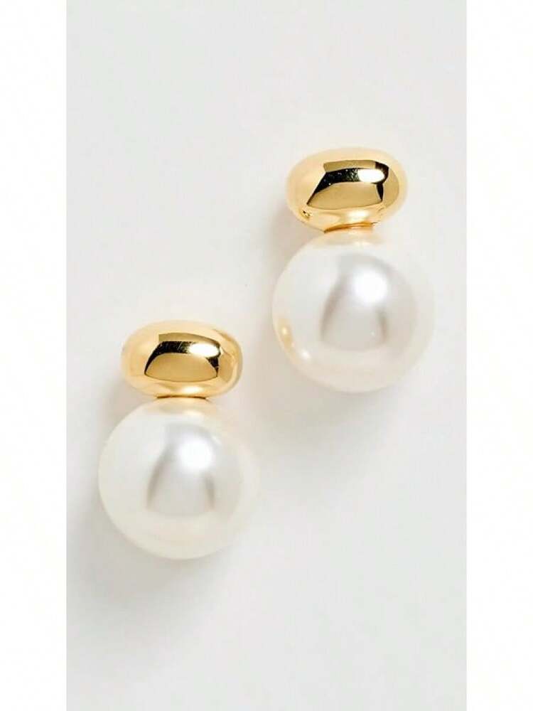 EWAJFBVSHASHI Women's Gold Pearl Stud Drop Earrings