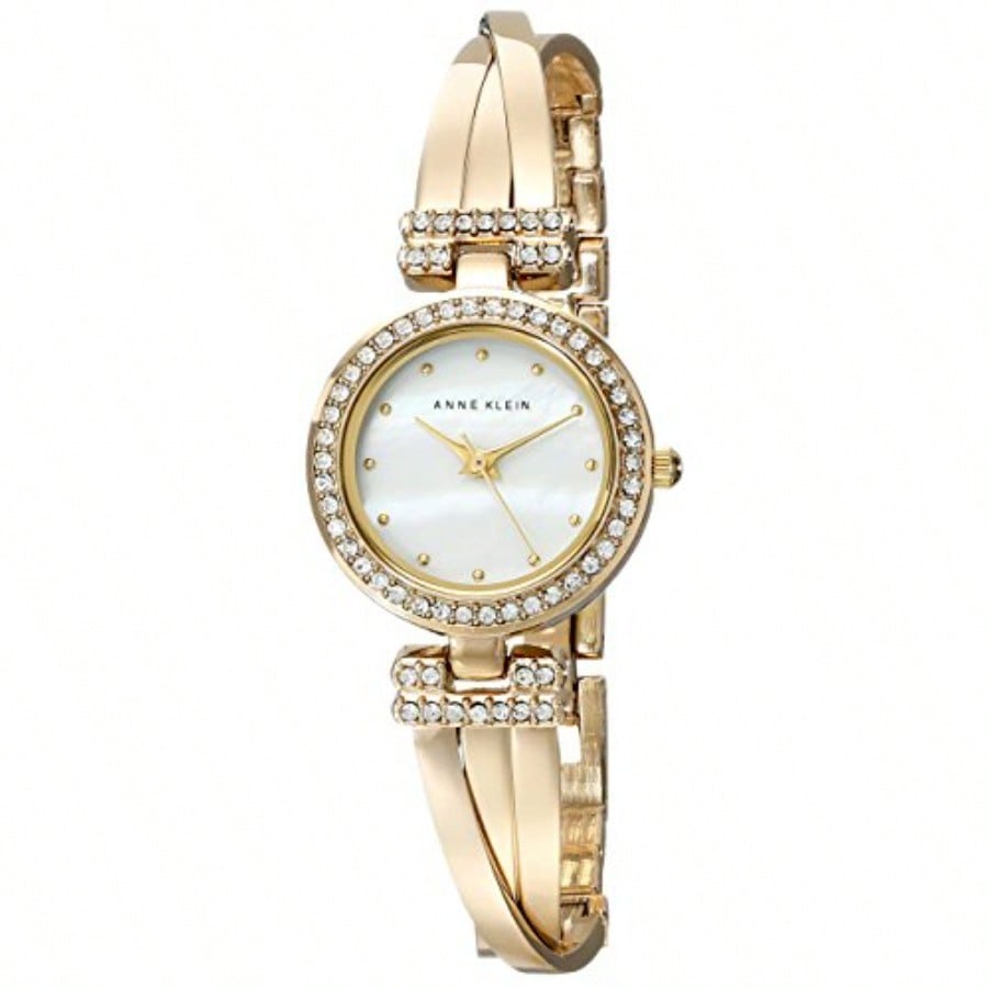 Women's Premium Crystal Accented Bangle Watch And Bracelet Set Holiday Gift
