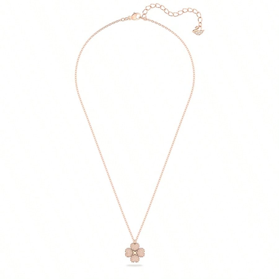 Swarovski Fashion Elegant Rhinestone Necklace 5636489 - Latisha Flower Pendant Rose Gold Jewelry, Suitable Gift For Women