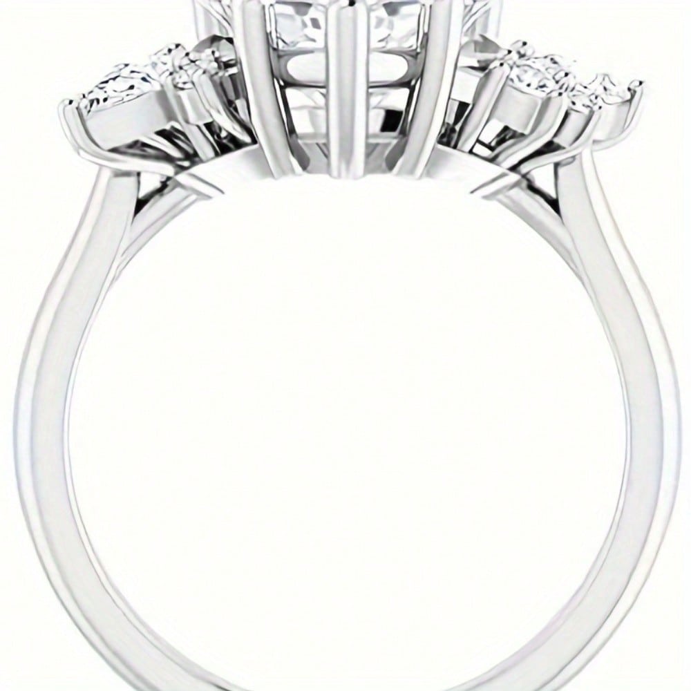 5CT Heart-Shaped Colorless Moissamite Engagement Ring, Wedding Bride Ring, Eternal Sterling 925 Silver Solid Anniversary Promise Ring